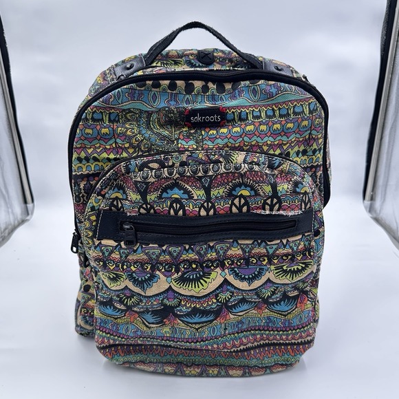 Sakroots Handbags - Sakroots Spirit Multicolor Geometric Backpack Zip Closure Pockets Adjustable